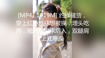 [MP4/ 1019M] 约操骚货，穿上红色丝袜想被操，埋头吃屌，翘起屁股求后入，双腿肩上扛爆操